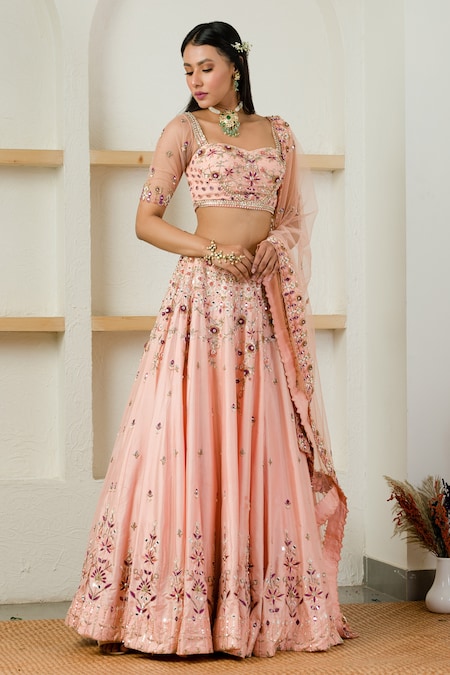 Glorious Lehenga Choli With Decent Work And Contrast Work Border Dupatta