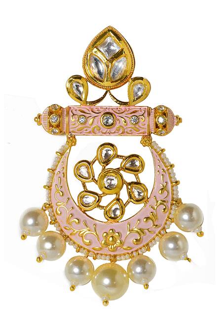 Buy Tizora Gold Plated Diamonds Meenakari Rajwadi Chandbalis Online at Aza Fashions Buy_Tizora_Gold Plated Diamonds Meenakari Rajwadi Chandbalis _Online_at_Aza_Fashions