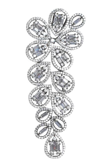 Buy Tizora White Diamonds Dancing Pears Drop Earrings Online at Aza Fashions Buy_Tizora_White Diamonds Dancing Pears Drop Earrings _Online_at_Aza_Fashions