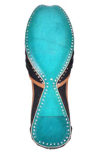 Shop_Imlee Jaipur_Black Embroidered Bead Juttis _Online_at_Aza_Fashions