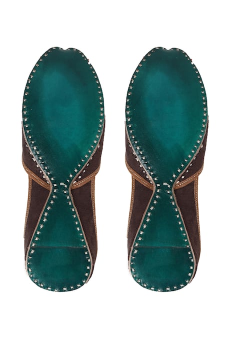 Shop Imlee Jaipur Brown Embroidered Mandala Juttis Online at Aza Fashions Shop_Imlee Jaipur_Brown Embroidered Mandala Juttis _Online_at_Aza_Fashions
