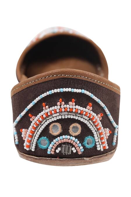 Imlee Jaipur Brown Embroidered Mandala Juttis at Aza Fashions Imlee Jaipur_Brown Embroidered Mandala Juttis _at_Aza_Fashions