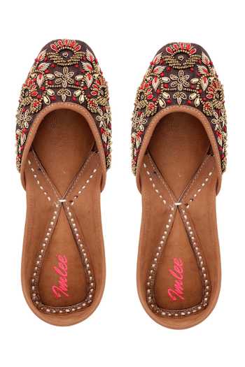 Imlee Jaipur Floral Embroidered Juttis 