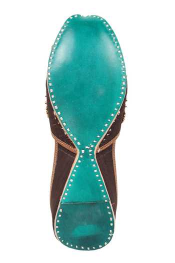 Shop Imlee Jaipur Brown Embroidered Floral Juttis Online at Aza Fashions Shop_Imlee Jaipur_Brown Embroidered Floral Juttis _Online_at_Aza_Fashions