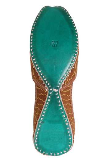 Shop Imlee Jaipur Brown Embroidered Zari Juttis Online at Aza Fashions Shop_Imlee Jaipur_Brown Embroidered Zari Juttis _Online_at_Aza_Fashions