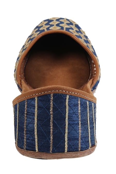 Imlee Jaipur Blue Gota Patti Embroidered Juttis at Aza Fashions Imlee Jaipur_Blue Gota Patti Embroidered Juttis _at_Aza_Fashions
