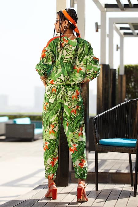 Esha L Amin Printed Sweatshirt & Joggers Set