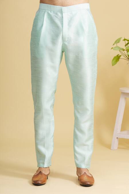 Arihant Rai Sinha_Green Silk Embroidery Floral Print Bandhgala Set _at_Aza_Fashions