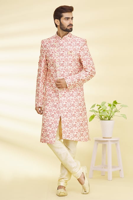 Arihant Rai Sinha Floral Print Sherwani Set 