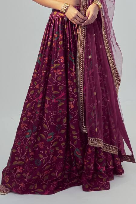 Drishti & Zahabia Purple Dupion Silk And Net Dori & Sequin Work Sweetheart Embroidered Lehenga Set at Aza Fashions Drishti & Zahabia_Purple Dupion Silk And Net Dori & Sequin Work Sweetheart Embroidered Lehenga Set_at_Aza_Fashions