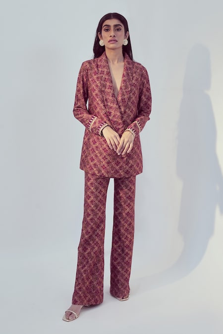 Drishti & Zahabia Printed Jacket Pant Set 