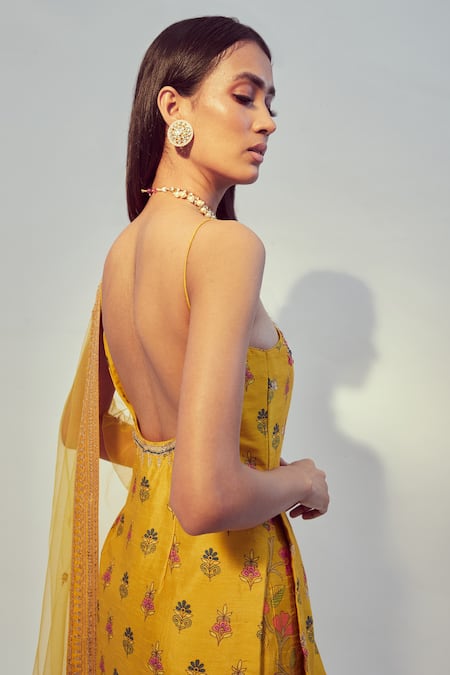 Drishti & Zahabia Embroidered Kurta Sharara Set 