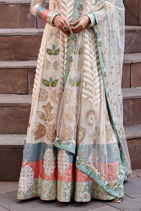 Shweta Aggarwal Pink Georgette, Net And Banarsi Brocade Zardozi Embroidered Anarkali With Dupatta at Aza Fashions Shweta Aggarwal_Pink Georgette, Net And Banarsi Brocade Zardozi Embroidered Anarkali With Dupatta _at_Aza_Fashions