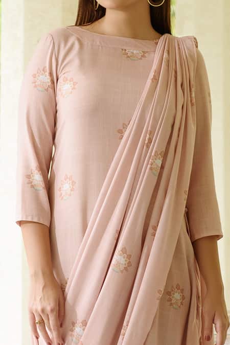 Pasha India Printed Jumpsuit With Detachable Dupatta 