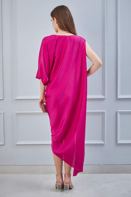 NA-KA Satin Draped Dress 