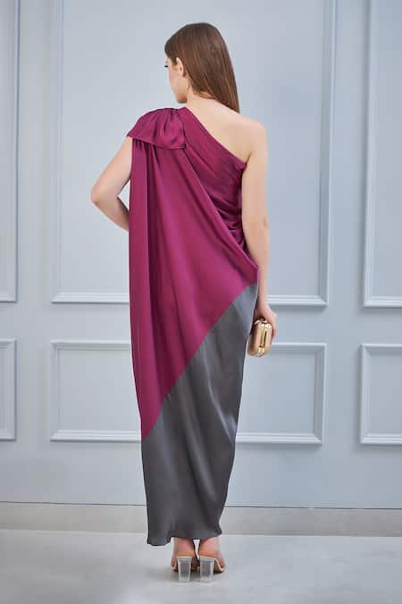 NA-KA Satin One Shoulder Gown 