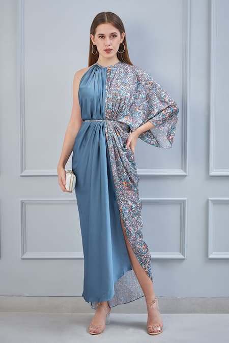 NA-KA Satin Printed Gown 