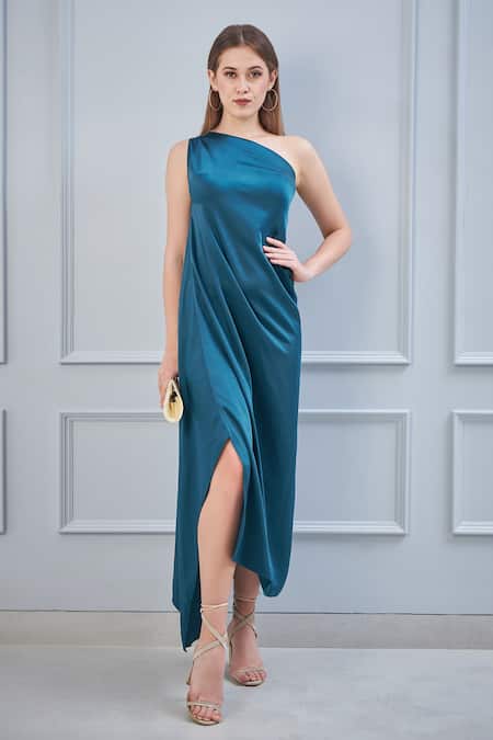 Silk Tie-up One Shoulder Dress – Republic of Mode