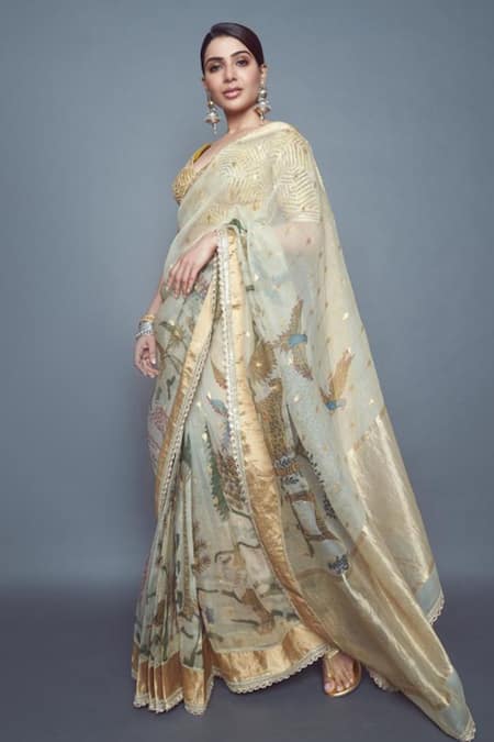 Archana Jaju Hand Painted Saree With Blouse 