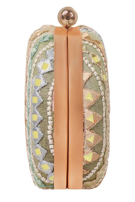 Fuchsia by aashaka mehta_Multi Color Embroidery Aztec Sling Bag _at_Aza_Fashions