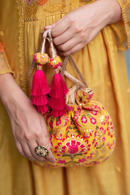 AMYRA Silk Embroidered Polti Bag 