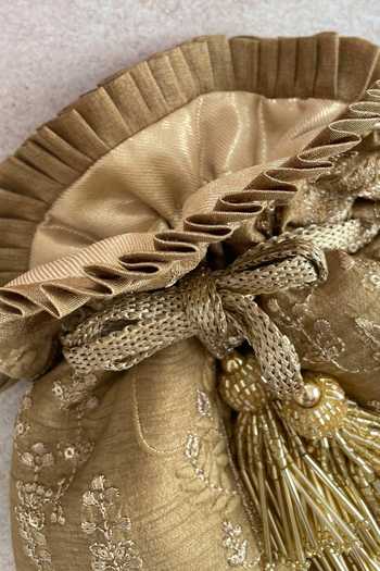 Buy_AMYRA_Gold Embroidery Potli Bag _Online_at_Aza_Fashions