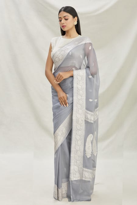 Pranay Baidya Zari Woven Saree 