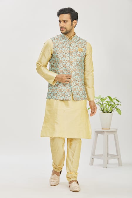 Arihant Rai Sinha Floral Print Bundi & Kurta Set  (For Kids)