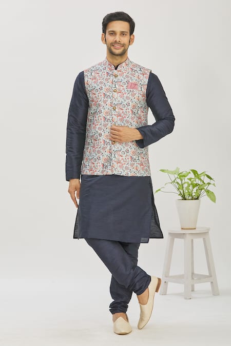 Arihant Rai Sinha Floral Print Bundi & Kurta Set  (For Kids)