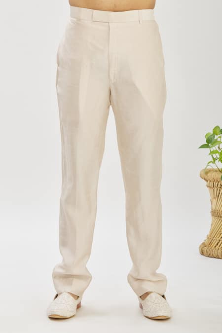 Vanshik_Pink Blended Silk Floral Motif Lucknowi Bundi And Kurta Set _at_Aza_Fashions