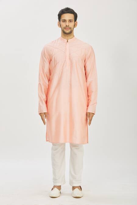 Buy Priyanka Haralalka Pink Banarasi Cotton Silk Thread Work Embroidered Jacket Kurta Set Online at Aza Fashions Buy_Priyanka Haralalka_Pink Banarasi Cotton Silk Thread Work Embroidered Jacket Kurta Set _Online_at_Aza_Fashions