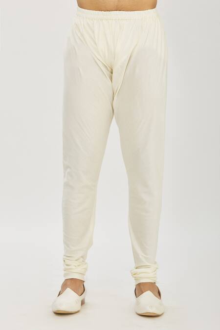 Buy_Priyanka Haralalka_Pink Banarasi Cotton Silk Kantha Work Embroidered Kurta And Churidar Pant Set _Online_at_Aza_Fashions