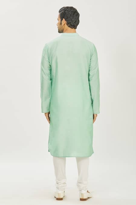 Shop Priyanka Haralalka Green Kosa Silk Foil Print, Thread Work Kurta And Churidar Pant Set at Aza Fashions Shop_Priyanka Haralalka_Green Kosa Silk Foil Print, Thread Work Kurta And Churidar Pant Set _at_Aza_Fashions