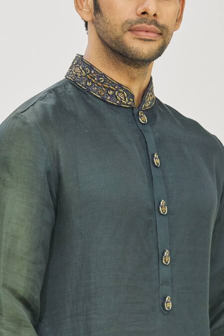 Mapxencars Blue Silk Floral, Zardozi Embroidered Kurta Set at Aza Fashions Mapxencars_Blue Silk Floral, Zardozi Embroidered Kurta Set_at_Aza_Fashions