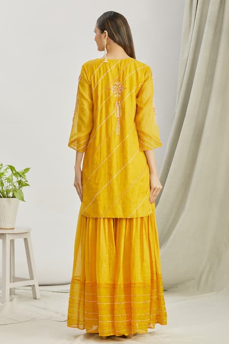 Sozenkari Japanese Bead Work Sharara Set 