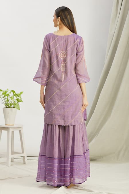 Sozenkari Japanese Bead Work Sharara Set 