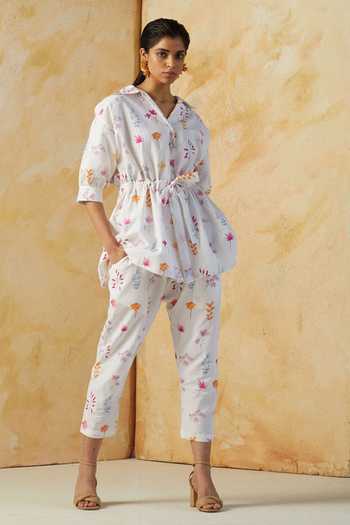 Drop Crotch Pant Set Online | Aza Fashions