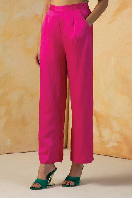 Pink Logo-waistband silk-blend trousers | Tom Ford | MATCHES UK