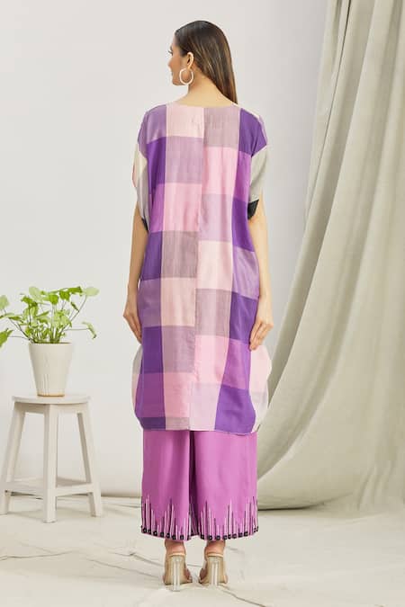 Paksh Front Knot Kaftan Tunic & Palazzo Set 