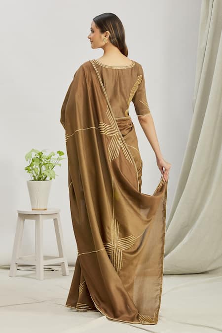 Paksh Cutdana Work Saree & Blouse Set 