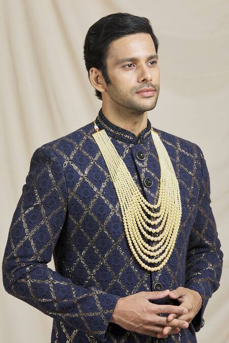 Ruby Raang Gold Pearls, Beads Layered Necklace Online at Aza Fashions Ruby Raang_Gold Pearls, Beads Layered Necklace _Online_at_Aza_Fashions