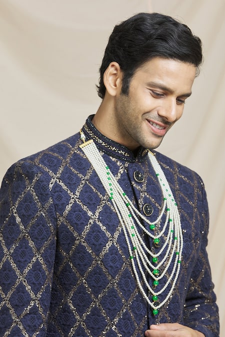 Buy Ruby Raang Gold Pearls, Beads Studded Layered Necklace Online at Aza Fashions Buy_Ruby Raang_Gold Pearls, Beads Studded Layered Necklace _Online_at_Aza_Fashions