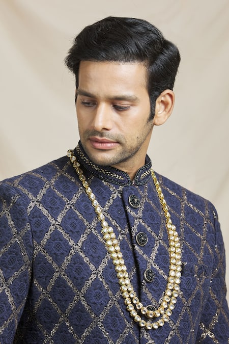 Buy Ruby Raang Gold Kundan Layered Necklace Online at Aza Fashions Buy_Ruby Raang_Gold Kundan Layered Necklace _Online_at_Aza_Fashions