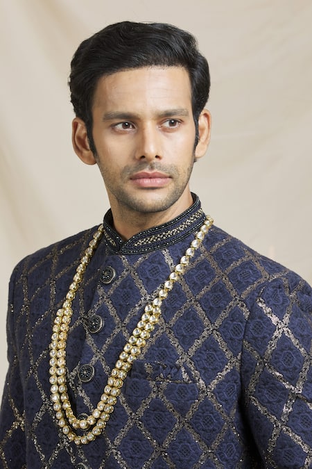 Ruby Raang Gold Kundan Layered Necklace at Aza Fashions Ruby Raang_Gold Kundan Layered Necklace _at_Aza_Fashions