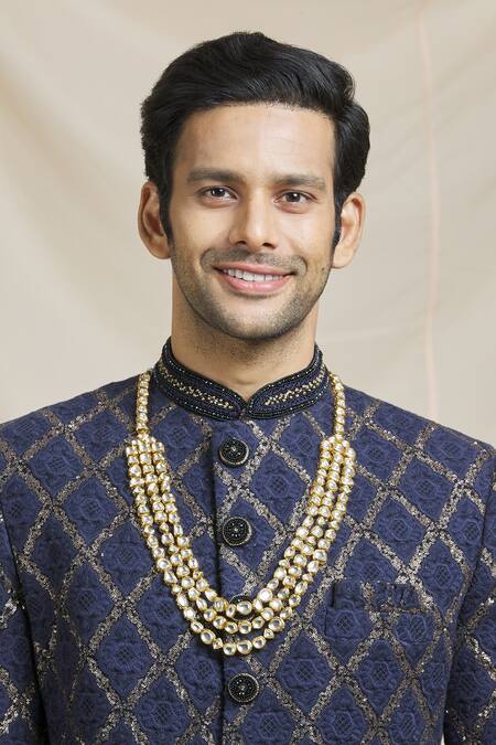 Buy Ruby Raang Gold Kundan, Beads Layered Necklace Online at Aza Fashions Buy_Ruby Raang_Gold Kundan, Beads Layered Necklace _Online_at_Aza_Fashions