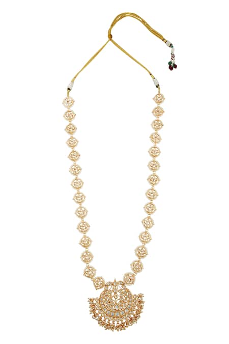 Ruby Raang Kundan & Bead Embellished Necklace 