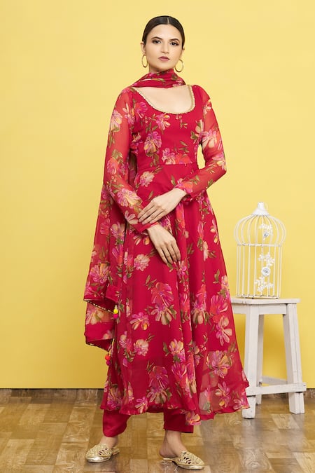 Samyukta Singhania Floral Printed Anarkali Set 