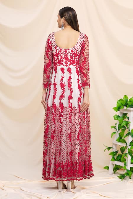 Samyukta Singhania Floral Resham Embroidered Anarkali Set 