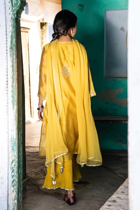 Kameez Gota Work Kurta Sharara Set 