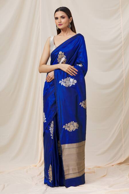 Classic Royal Blue Silk Saree